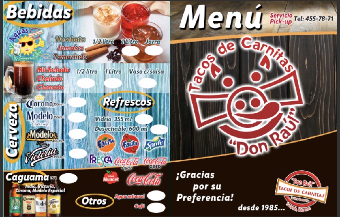 Tacos de Carnitas Don Raúl Menu - Image 2